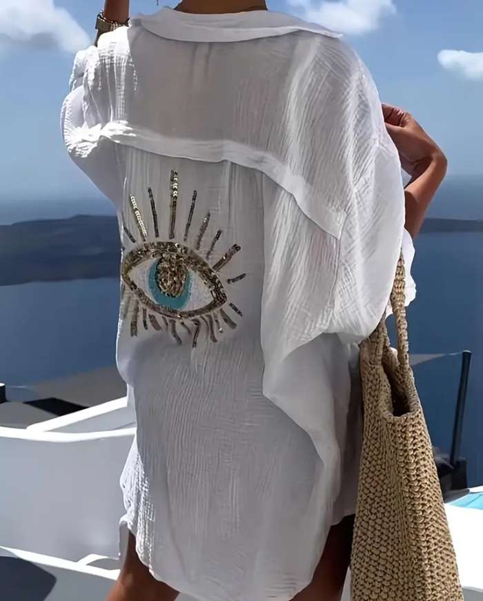 Πουκάμισο Evil Eye με Λαμπερό Κέντημα - Image 5